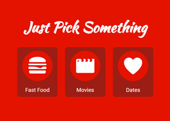 screenshot of Just Pick Something web app